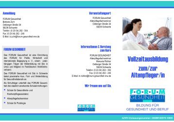 Ausbildung in der Altenpflege