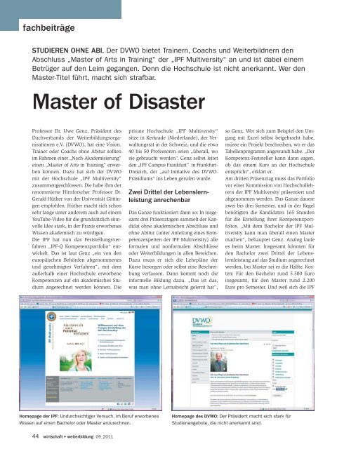 Master of Disaster - Schwertfeger MBA Channel