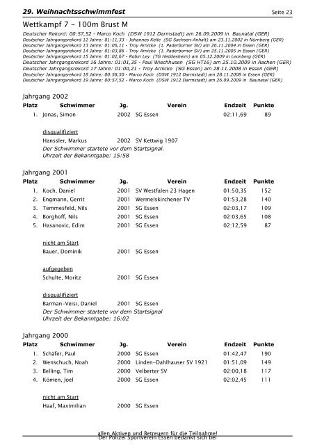 Protokoll Offene Klasse 2010 - Polizei-Sportverein Essen 1922 eV ...