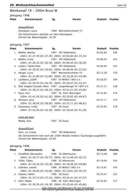 Protokoll Offene Klasse 2010 - Polizei-Sportverein Essen 1922 eV ...