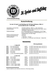 Schwimmabteilung Ausschreibung - TSV Berlin-Wittenau 1896 eV