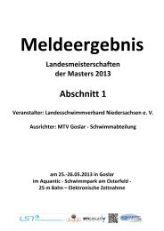 Meldeergebnis - Schwimm