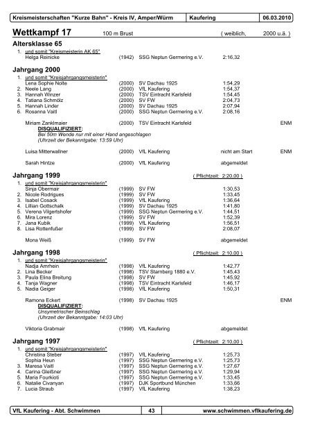 Protokoll KMKB 2010 inkl. Medaillenspiegel und ENM-Liste