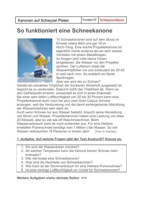 So funktioniert eine Schneekanone - schwyz+quer