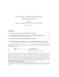 Characteristic manifolds of linear partial differential equations - CUNY