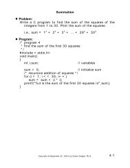 Problem: Write a C program to find the sum of the squares of the ...