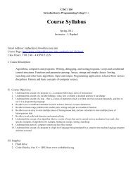 Course Syllabus - Computer and Information Science - CUNY