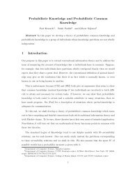 Probabilistic Knowledge and Probabilistic Common Knowledge 1 ...