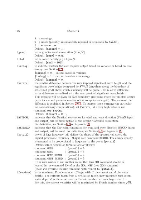 USER MANUAL SWAN Cycle III version 40.72A