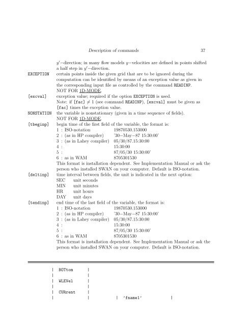 USER MANUAL SWAN Cycle III version 40.72A