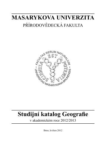 Studijní katalog Geografie - Masarykova univerzita