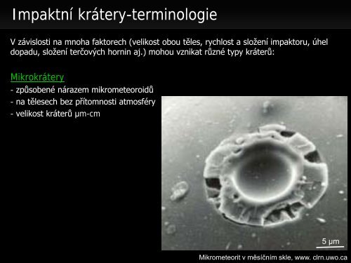 Meteority a impaktní krátery - Přírodovědecká fakulta - Masarykova ...