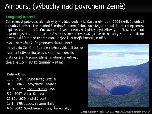 Meteority a impaktní krátery - Přírodovědecká fakulta - Masarykova ...