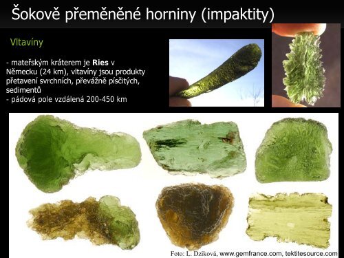 Meteority a impaktní krátery - Přírodovědecká fakulta - Masarykova ...