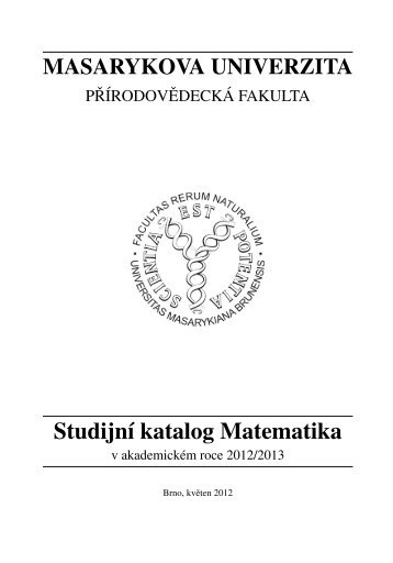 Studijní katalog Matematika - Masarykova univerzita