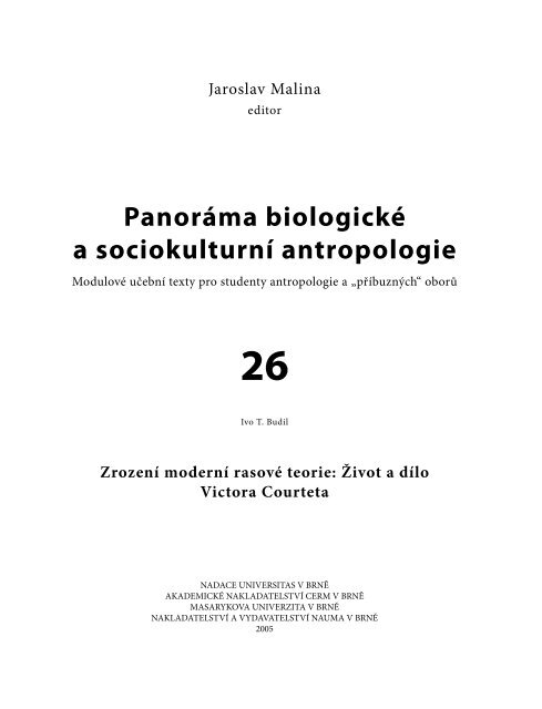 modulové učební texty pro studenty antropologie a - Přírodovědecká ...