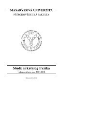 Studijní katalog Fyzika - Masarykova univerzita