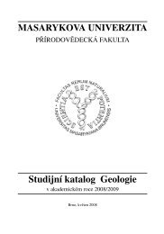 Studijní katalog Geologie - Masarykova univerzita