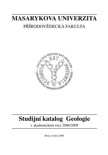 Studijní katalog Geologie - Masarykova univerzita