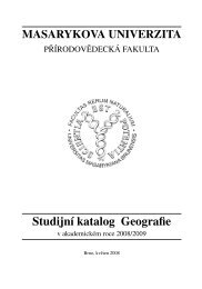 Studijní katalog Geografie - Masarykova univerzita