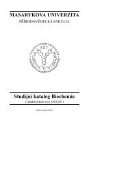 Studijní katalog Biochemie - Masarykova univerzita
