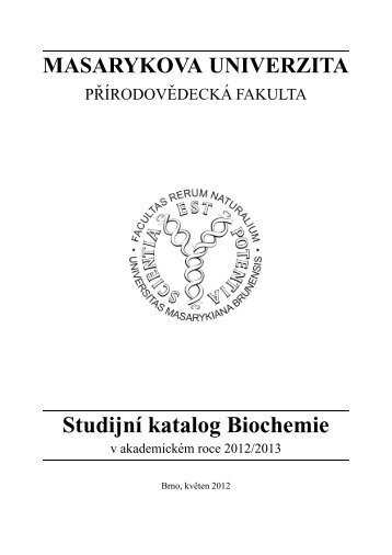 Studijní katalog Biochemie - Masarykova univerzita