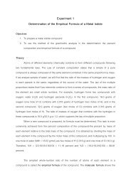 Experiment 1 Determination of the Empirical Formula of a Metal Iodide