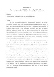 Experiment 4 Spectroscopic study of Cu(II) Complexes: Crystal Field ...