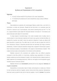 Experiment 8 Synthesis and Characterization of ZnO nanoparticles ...