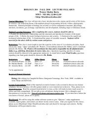 Biol 204l Organismal Biology Lab