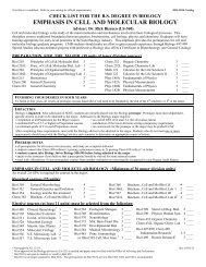 emphasis in cell and molecular biology - The College of Sciences ...