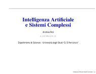 Intelligenza Artificiale e Sistemi Complessi - Dipartimento di Scienze