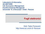 Lucidi fogli elettronici (Excel) - Dipartimento di Scienze