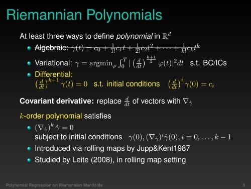 Polynomial Regression on Riemannian Manifolds