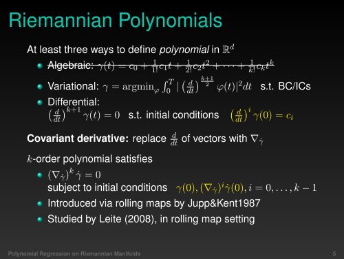 Polynomial Regression on Riemannian Manifolds