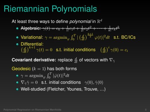 Polynomial Regression on Riemannian Manifolds