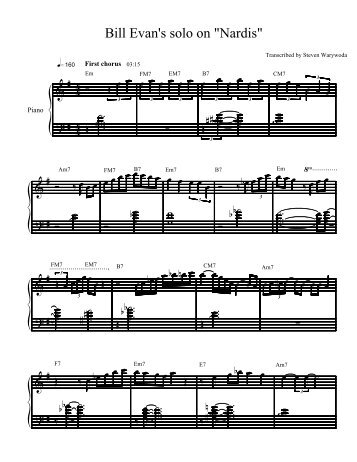 Bill Evans solo on Nardis (pdf)