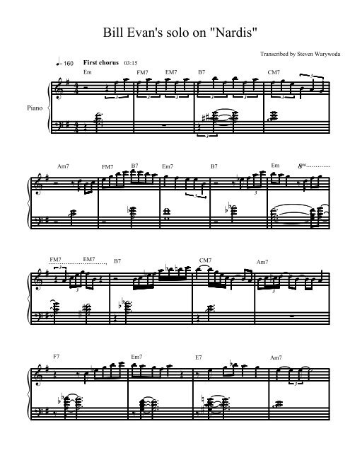 Bill Evans solo on Nardis (pdf)