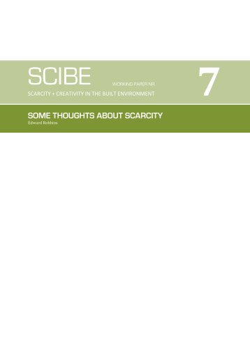 SOME THOUGHTS ABOUT SCARCITY - SCIBE