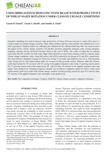 using irrigation scheduling to increase water productivity of wheat ...