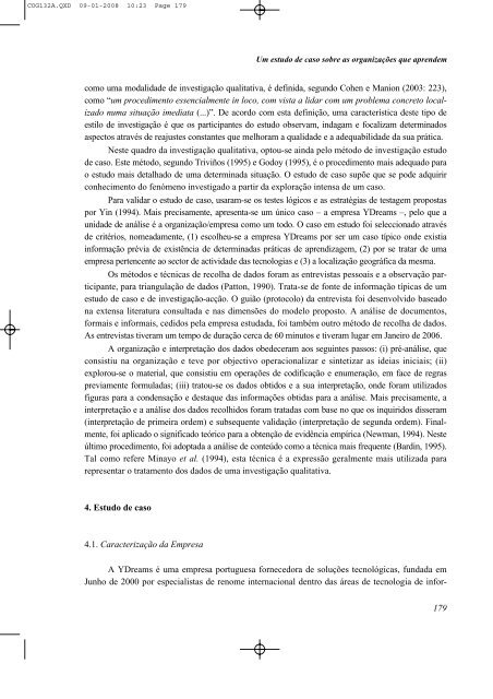 Um estudo de caso sobre as organizaÃ§Ãµes que aprendem - SciELO