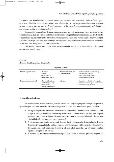 Um estudo de caso sobre as organizaÃ§Ãµes que aprendem - SciELO