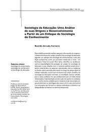 Sociologia da EducaÃ§Ã£o: Uma AnÃ¡lise de suas Origens e ... - SciELO