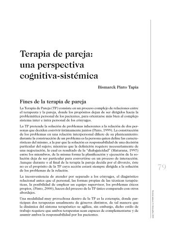 Terapia de pareja: una perspectiva cognitiva-sistÃ©mica