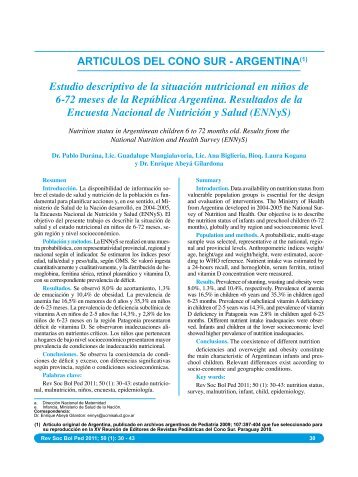 ARTICULOS DEL CONO SUR - ARGENTINA( ) Estudio descriptivo ...