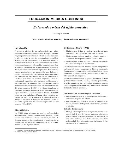 EDUCACION MEDICA CONTINUA Enfermedad mixta del tejido ...