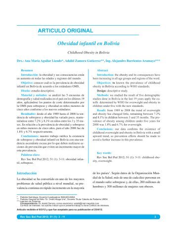 ARTICULO ORIGINAL Obesidad infantil en Bolivia
