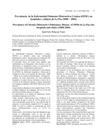 Prevalencia de la Enfermedad Pulmonar Obstructiva CrÃ³nica (EPOC)