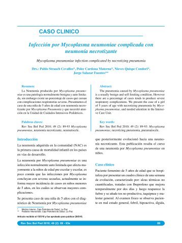 CASO CLINICO InfecciÃ³n por Mycoplasma neumoniae complicada ...