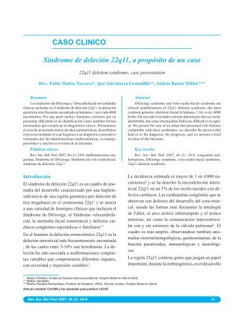 CASO CLINICO SÃ­ndrome de deleciÃ³n 22q11, a propÃ³sito de un caso